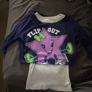 Gymnast cropped shirt with connected t-shirt under